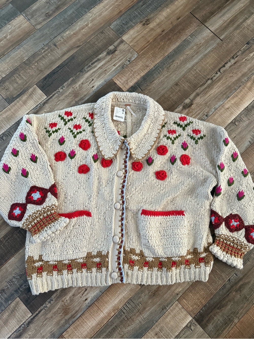 Free People Rosebud Cardigan size XL - Picture 3 of 14
